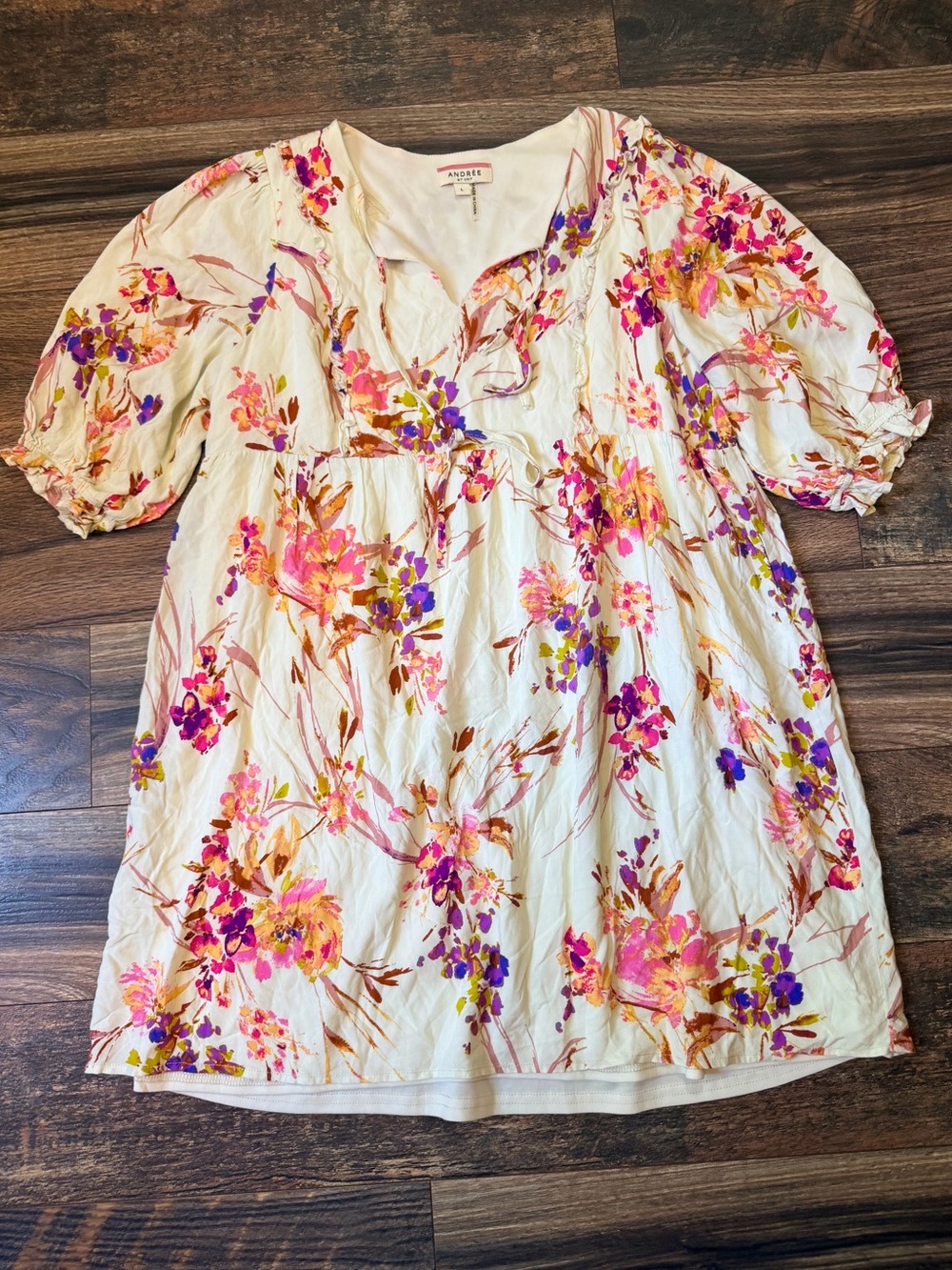 Andree by Unit floral babydoll mini dress size large